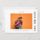 STYLISH | QR-code Moderne eenvoudige foto-grens Save The Date (Voorkant)