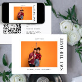 STYLISH | QR-code Moderne eenvoudige foto-grens Save The Date