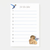 Stylish Raphael Cherub & Blue Hummingbird Post-it® Notes (Voorkant)