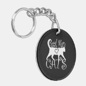 Stylish Real Men Love Cats Sleutelhanger (Voorkant Links)