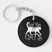 Stylish Real Men Love Cats Sleutelhanger (Voorkant)