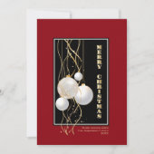Stylish Red Black Gold kerstballbles Feestdagenkaart (Voorkant)