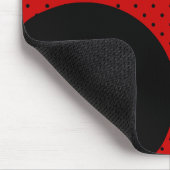 Stylish Red & Black Polka Dot Monogram Muismat (Hoek)