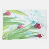 Stylish Red Floral Theedoek (Horizontaal)