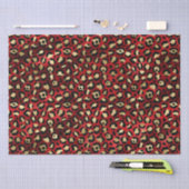 Stylish Red & Gold Foil Leopard Spots Safari Tissuepapier (Craft)