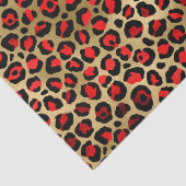 Stylish Red & Gold Foil Leopard Spots Safari Tissuepapier (Detail)