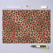Stylish Red & Gold Foil Leopard Spots Safari Tissuepapier (Craft)