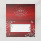 Stylish Red Herfst Winter Wedding Plaatskaartje (Buitenkant ongevouwen)
