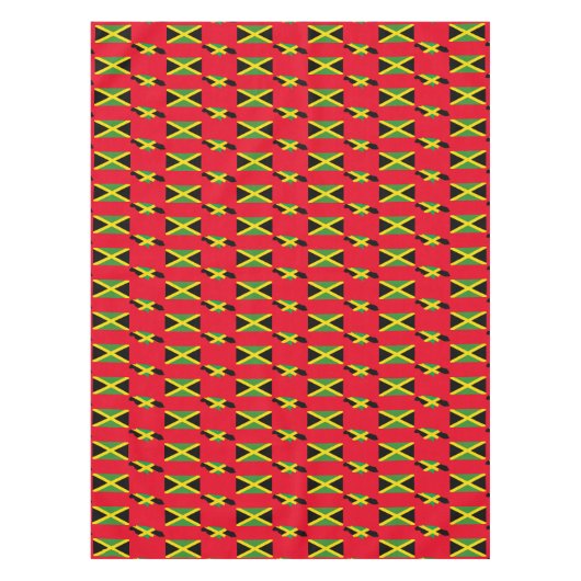 Stylish Red JAMAICAN MAP | Jamaica Flag Tafelkleed (Voorkant)