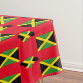 Stylish Red JAMAICAN MAP | Jamaica Flag Tafelkleed (Voorbeeld)