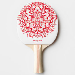 Stylish Red Mandala Boho Custom Tafeltennisbatje