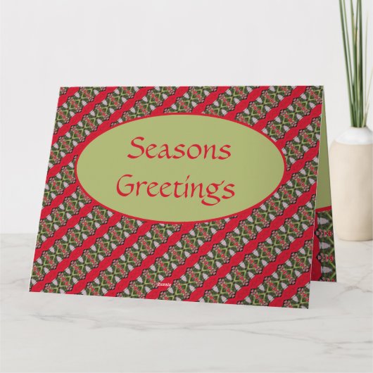 Stylish Red Patterned Holiday Bedankkaart (Achterkant)