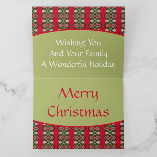 Stylish Red Patterned Holiday Bedankkaart (Binnen)