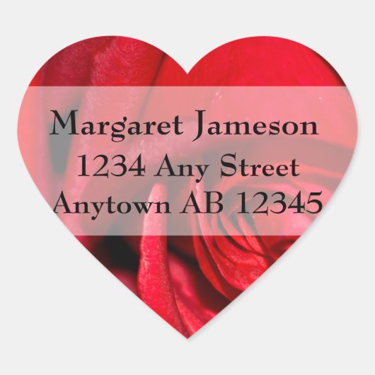 Stylish Red Rose Wedding Return Label (Voorkant)