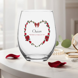Stylish Red Roses Mother of Groom Gift Wijnglas Zonder Voet