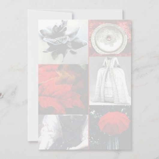 Stylish Red Silver Black Collage Hartelijk dank Bedankkaart (Achterkant)