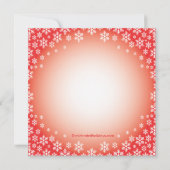 Stylish Red Snowflakes Holiday Party Invitation Kaart (Achterkant)