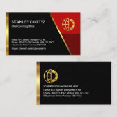 Stylish Red Trapezium Layers Business Owner Visitekaartje (Voorkant / Achterkant)