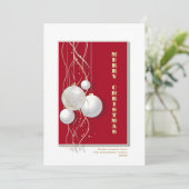 Stylish Red White Kerstbels Feestdagenkaart (Staand voorkant)