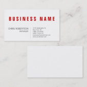 Stylish Red White Manager Visitekaartje (Voorkant / Achterkant)