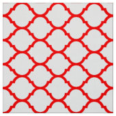 Stylish Red White Moroccan Quatrefoil Pattern Stof (Swatch)