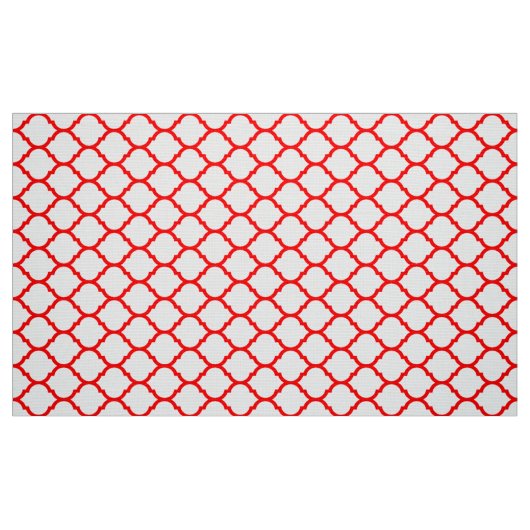 Stylish Red White Moroccan Quatrefoil Pattern Stof (Fat Quarter)