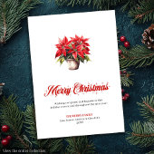 Stylish Red White Poinsettia Holiday Greeting Card Feestdagenkaart
