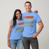 Stylish Retro 70s Eat Sleep Badminton Repeat retro T-shirt (Unisex)