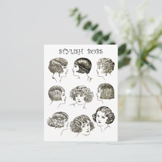 Stylish Retro Bob Hairstijlen Briefkaart (Staand voorkant)