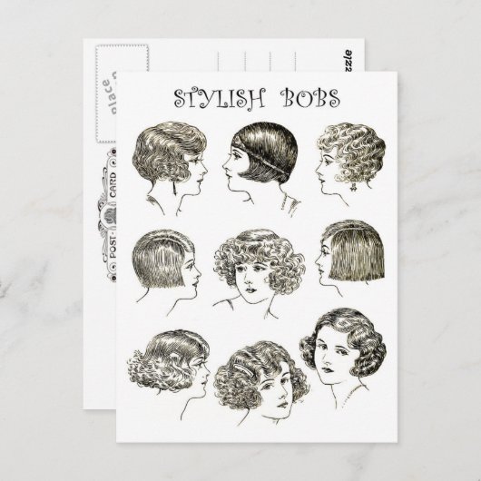 Stylish Retro Bob Hairstijlen Briefkaart (Voorkant / Achterkant)