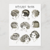 Stylish Retro Bob Hairstijlen Briefkaart (Voorkant)