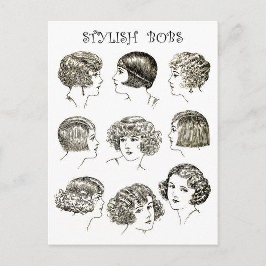 Stylish Retro Bob Hairstijlen Briefkaart (Voorkant)