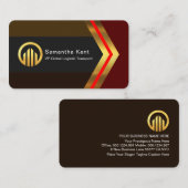 Stylish Retro Brown Shades Gold Arrow CEO Visitekaartje (Voorkant / Achterkant)