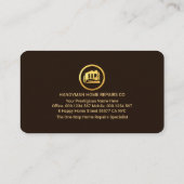 Stylish Retro Brown Shades Gold Handyman Tools Visitekaartje (Achterkant)