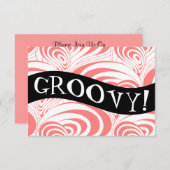 Stylish Retro Coral Galaxy Swirl Groovy Invitation Kaart (Voorkant / Achterkant)