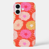 Stylish Retro Dahlia Floral Pattern Red Roze