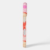 Stylish Retro Dahlia Floral Pattern Red Roze Case-Mate iPhone Case (Achterkant / Rechts)