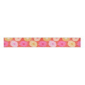 Stylish Retro Dahlia Floral Pattern Red Roze Grosgrain Lint (Voorkant)
