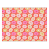 Stylish Retro Dahlia Floral Pattern Red Roze Tafelkleed (Voorkant (Horizontaal))