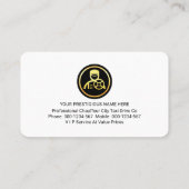 Stylish Retro Gold Chauffeur Driver Taxi Cab Visitekaartje (Achterkant)