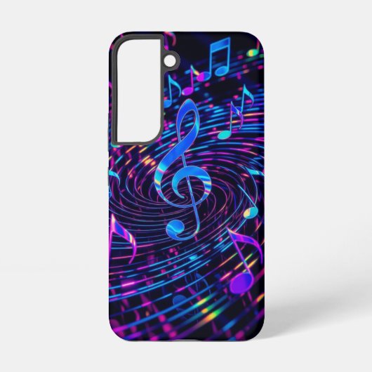 Stylish Retro Musical Notes Samsung Galaxy Hoesje (Achterkant)