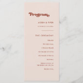 Stylish retro peach pink bruiloft programme programmakaart (Voorkant)