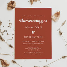 Stylish retro terracotta bruiloft