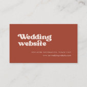 Stylish retro terracotta trouwwebsite informatiekaartje (Voorkant)