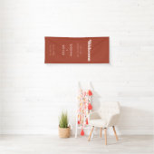 Stylish Retro Terracotta Welcome to our Wedding Spandoek (Insitu)