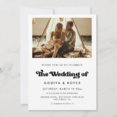 Stylish retro trouwfoto kaart (Voorkant)