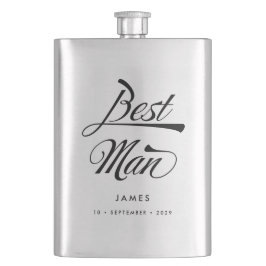 Stylish Retro Typography Best Man Groomsmen Flacon