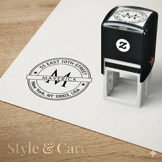 Stylish Return Address Self Inking Stamp Mailing Zelfinktende Stempel