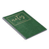 Stylish Rich Forest Green and Khaki Classic Spiral Notitieboek (Rechterzijde)