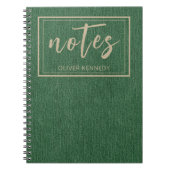 Stylish Rich Forest Green and Khaki Classic Spiral Notitieboek (Voorkant)